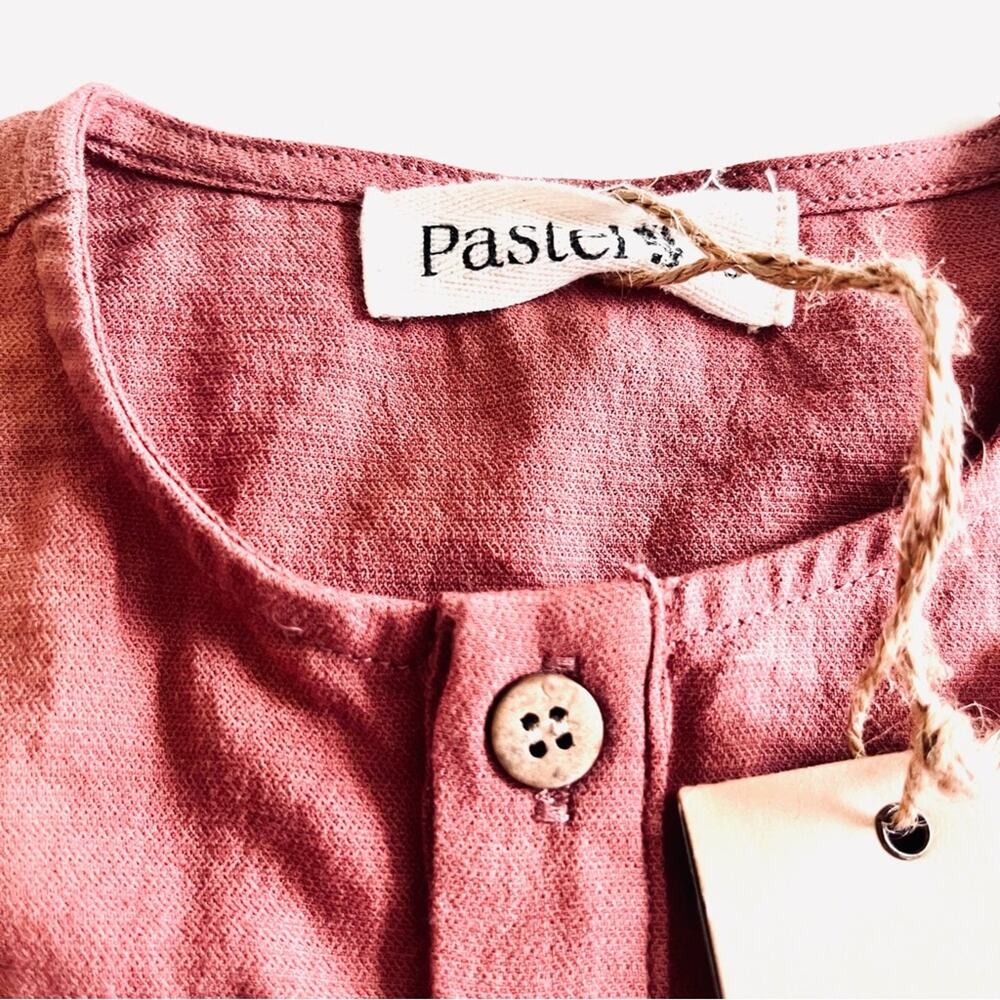 Pastel boys brown rose Henley T-shirt NWT size 6 - Picture 2 of 5